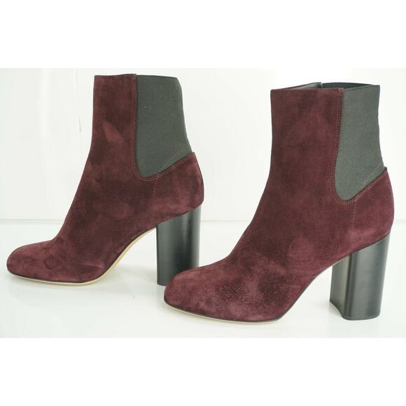 Rag & Bone Agnes Wine Suede Leather Heels Ankle Boots  Stretch  Chelsea - Picture 4 of 11